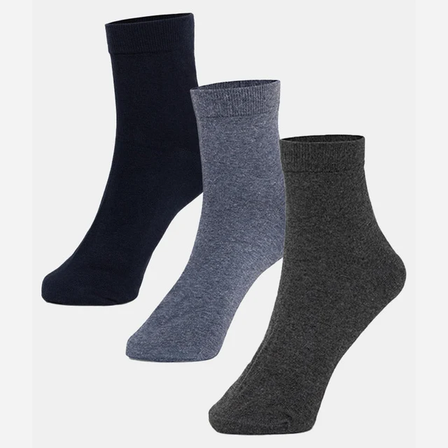 Men Ankle Length Antibacterial Cotton Blend Socks with Moisture Wicking and Reinforced Heel Toe Support - Pack of 3